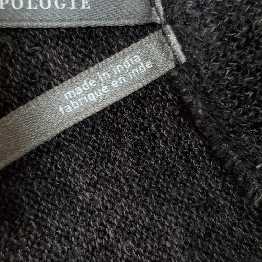 Anthropologie Surplice Wrap Balletcore Sweater Charcoal Parisian Crop Top Small